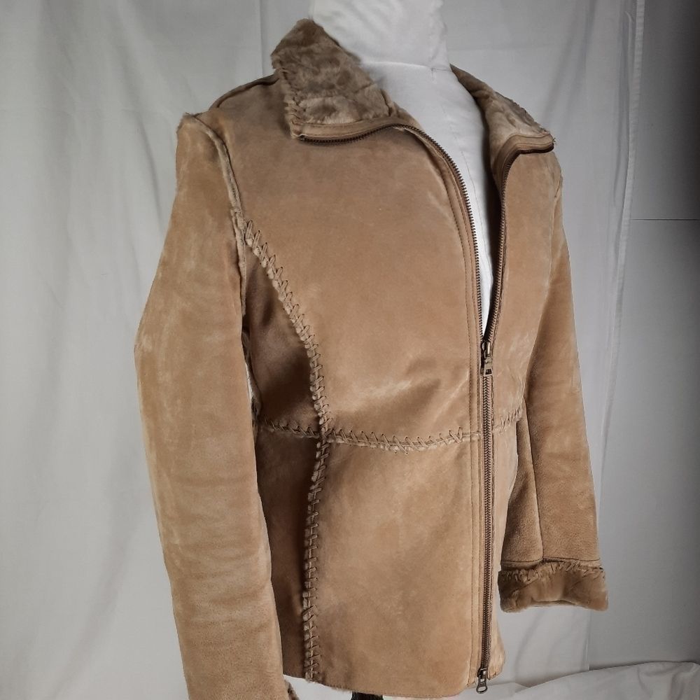 J Percy for Marvin Richards suede leather coat faux Fur Vintage Penny La…